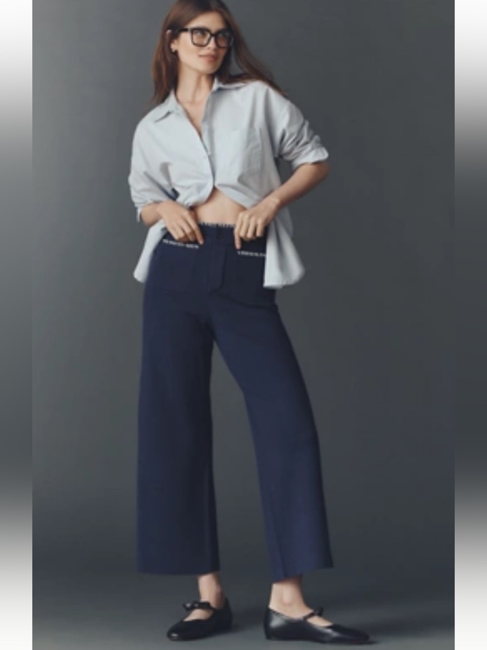 Maeve NWT The Colette Crop Whipstitch Knit Trousers